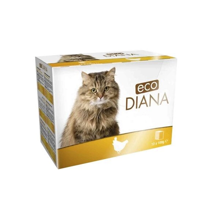 ECO DIANA - POCHON POUR CHAT POULET 12*100G