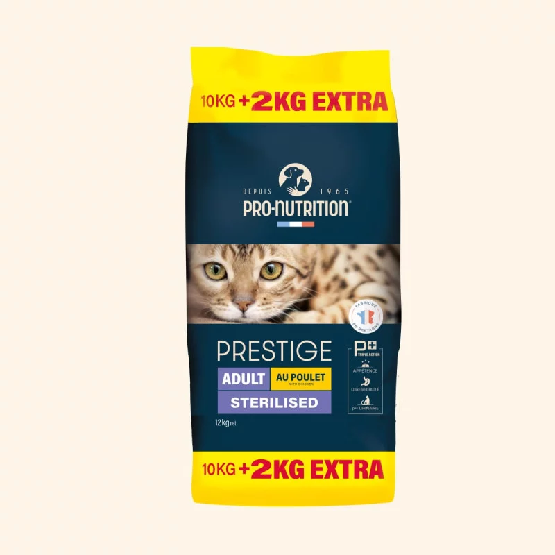 PRESTIGE CHAT STER POULET 10+2KG GRATUITE