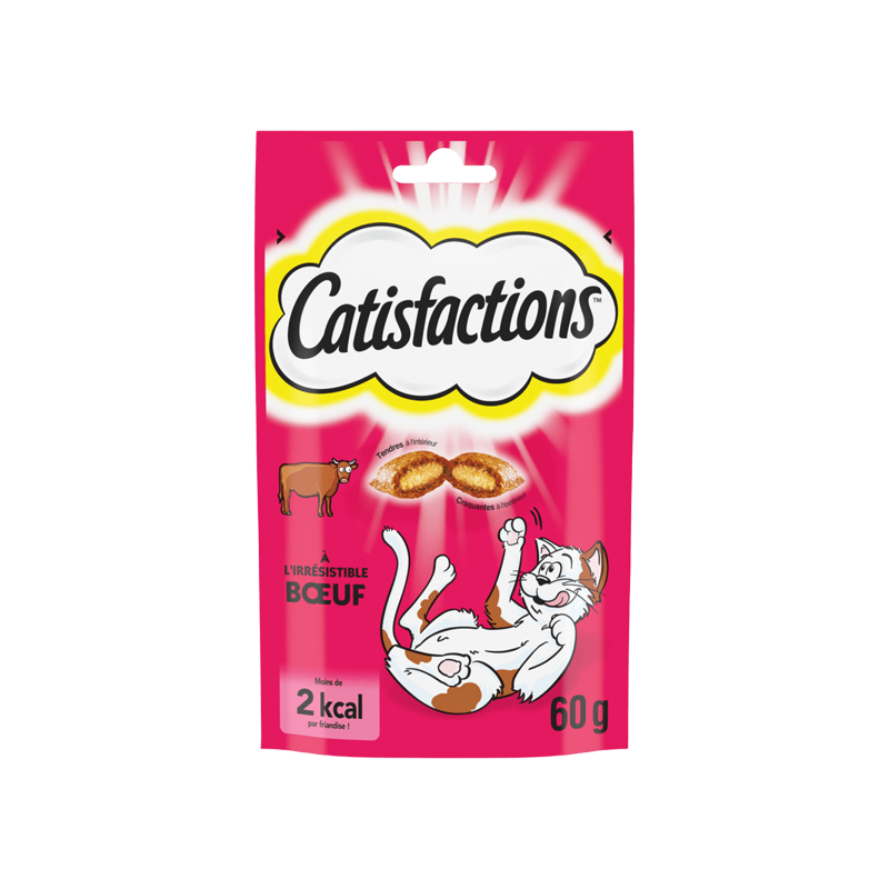 CATISFACTIONS™ Friandises au bœuf pour chat et chaton 60g