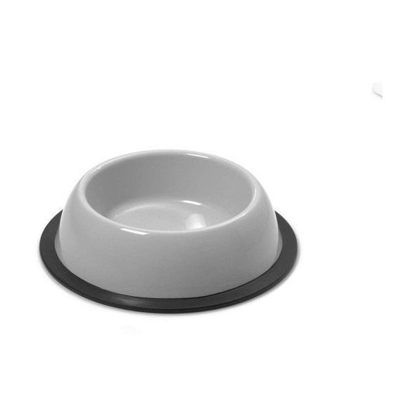 GEORPLAST - GAMELLE POUR CHIEN MOYEN ROND SILVER ANTIDÉRAPANTE 26 X 6