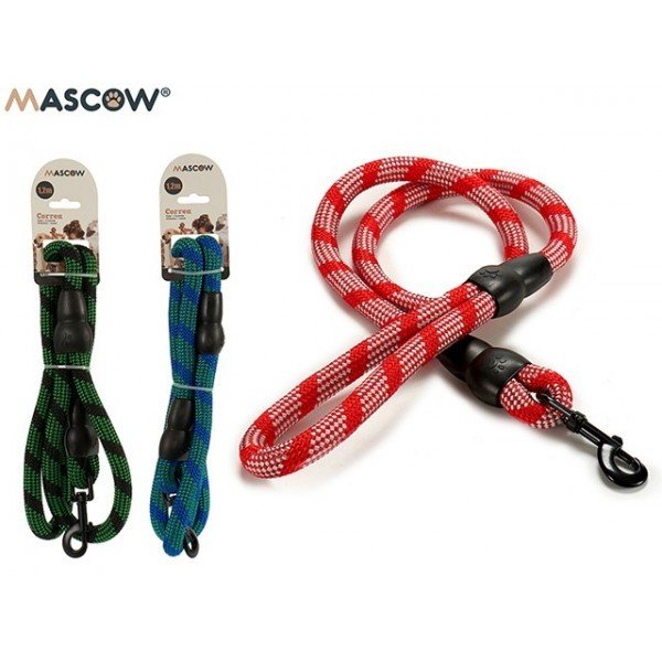 MASCOW - LAISSE EN CORDE TRESSÉE AVEC RAYURES POUR CHIEN DE GRANDE TA