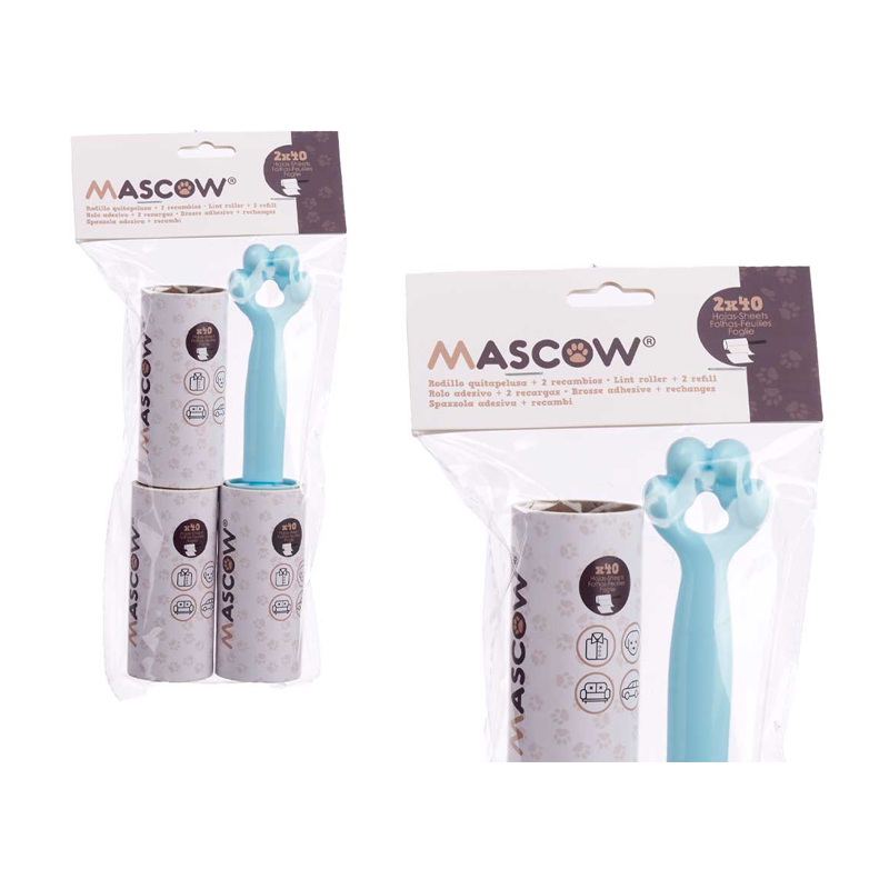 MASCOW  ROULEAU PELUCHES POUR CHAT 2 REC 40 FEUILLES ASRT