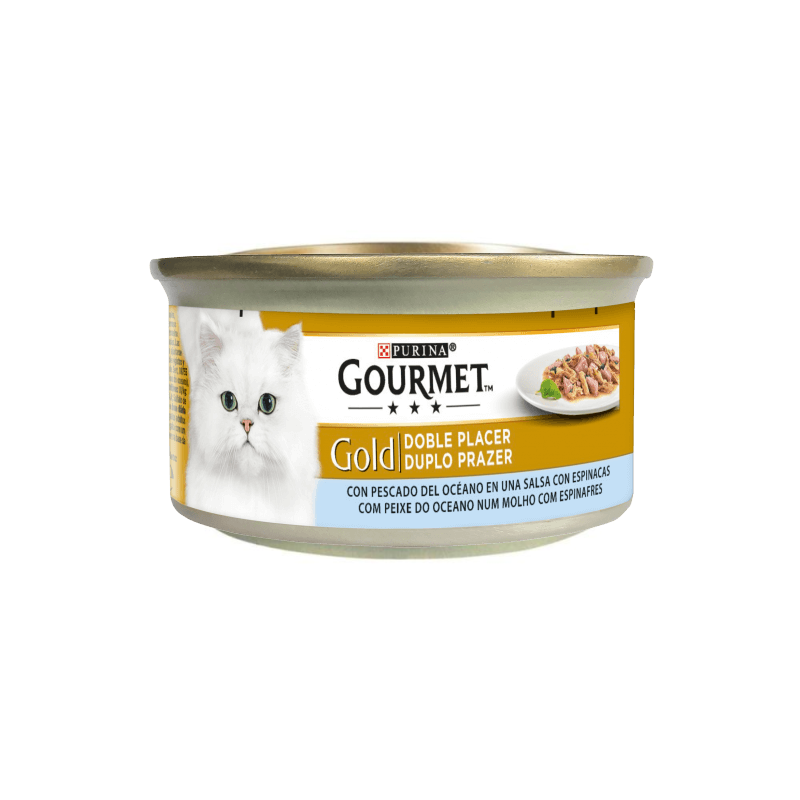 conserve pour chats Gourmet Gold, poisson de mer et épinards