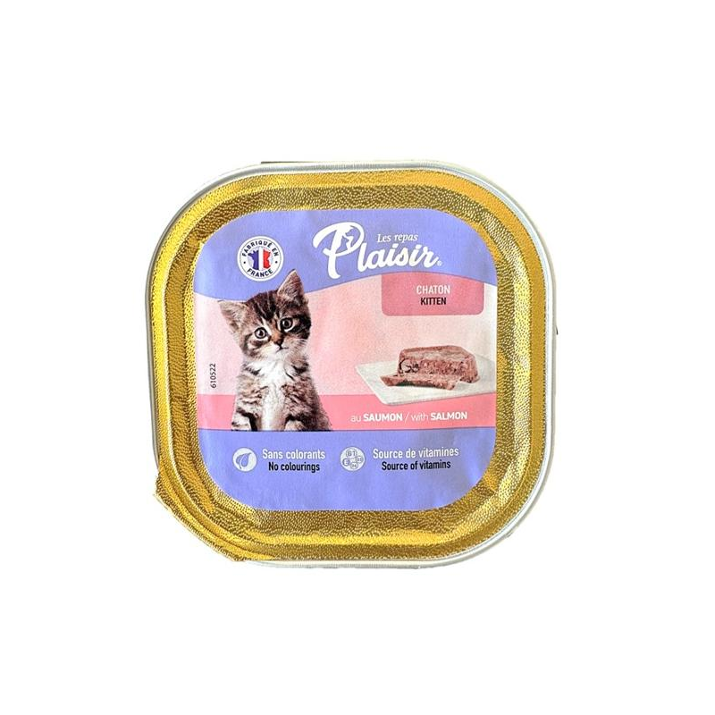 Pâté Plaisir Kitten pour chatons au saumon 100g